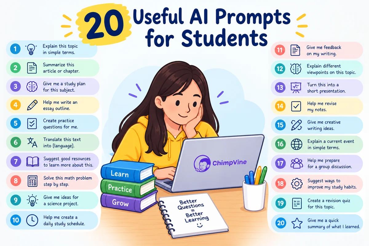 AI Prompts for Students: 20 Amazing, Easy Ideas to Try